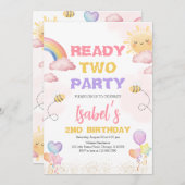 Invitation Prêt Deux Fêtes 2e Anniversaire (Devant / Derrière)