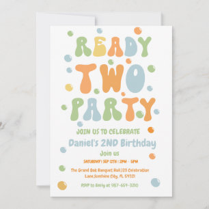 Invitation Prêt Deux Fêtes, Garçon Deuxième Fête Anniversaire