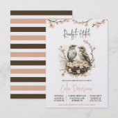 Invitation Prêt pour Hatch ! Baby shower des oiseaux nicheurs (Devant / Derrière)