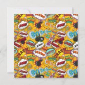 Invitation Prêt pour la pop Baby shower Modern Comic Book (Dos)