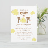 Invitation Prêt pour la pop Cute Baby shower de maïs (Debout devant)