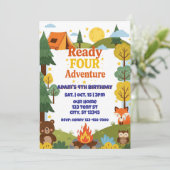 Invitation Prêt POUR l'Aventure, 4e Anniversaire (Debout devant)