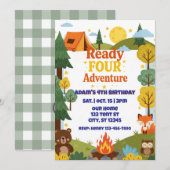 Invitation Prêt POUR l'Aventure, 4e Anniversaire (Devant / Derrière)
