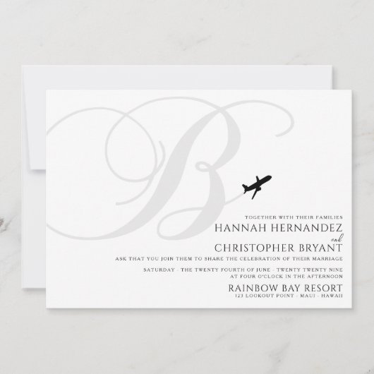 Invitation Prêt pour le décollage B Mariage initial (Devant)