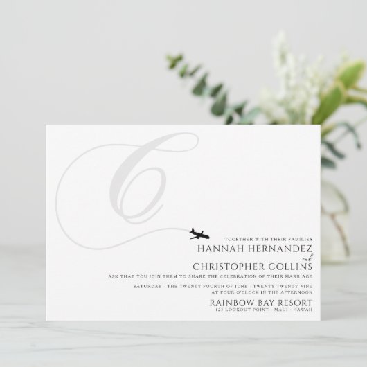 Invitation Prêt pour le décollage C Mariage initial (Debout devant)