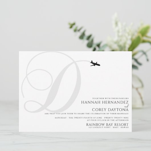 Invitation Prêt pour le décollage D Mariage initial (Debout devant)