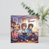 Invitation Prêt pour le jeu ? Jeu de garçon Anniversaire (Debout devant)