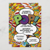 Invitation Prêt pour Pop Baby shower Comic Book Modern (Devant / Derrière)