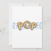 Invitation Prêt pour POP Boy Baby shower Gold & Blue Invitati (Dos)