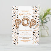 Invitation Prêt pour POP Boy Baby shower Rose Gold Elegant (Debout devant)