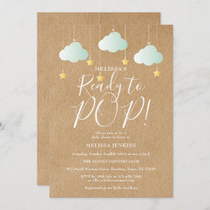 Invitation Prêt pour Pop Twinkle Twinkle Baby shower rustique