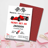 Invitation Prêt set aller rouge voiture de course moderne 2e 