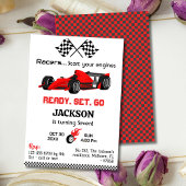 Invitation Prêt set go rouge voiture de course moderne 7e ann