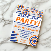 Invitation Prêt, Visez, Fête ! Fête d'anniversaire sur le thè