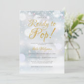 Invitation Prête à Accoucher Fête de Bébé Premiers Flocons de (Debout devant)