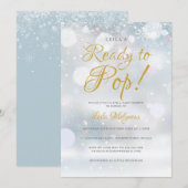 Invitation Prête à Accoucher Fête de Bébé Premiers Flocons de (Devant / Derrière)