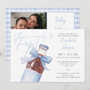 Invitation Prête à éclater Bouteille de soda bleue Baby Showe