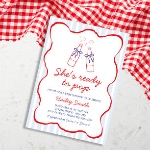 Invitation Prête à éclater Fête de Bébé Bouteille de Soda Ble