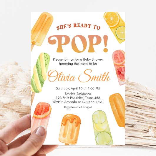 Invitation Prête à éclater Fête de bébé Popsicle