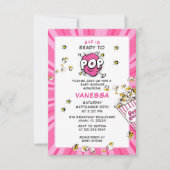 Invitation Prête à éclore Fête de bébé fun et moderne pour fi (Devant)