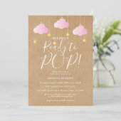 Invitation Prête à éclore Twinkle Twinkle Baby Shower Rustiqu (Debout devant)