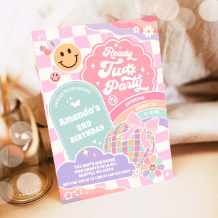 Invitation Prête à faire la fête Groovy Rainbow Disco 2e anni