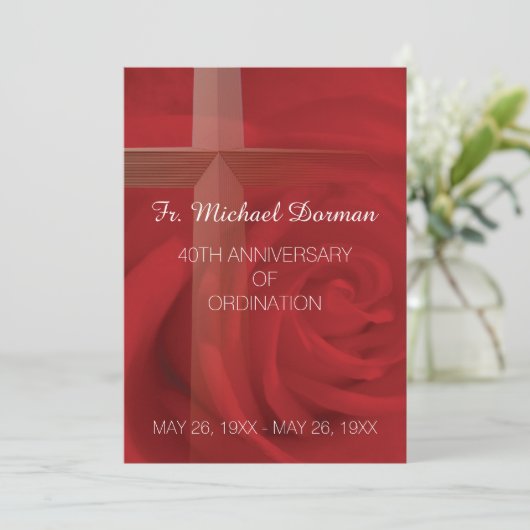 Invitation Prêtre 40e Anniversaire Ordination Roug (Debout devant)