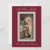 Invitation Prêtre avec l'invitation argentée d'anniversaire (Devant)