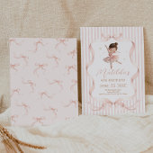 Invitation Pretty Ballerina Pink Bow Ribbon Ballet Birthday