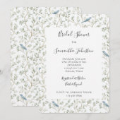 Invitation Pretty Blue Birds Dream Bridal Shower (Devant / Derrière)
