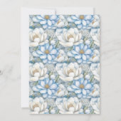 Invitation Pretty Blue Magnolia and Peony 98th Birthday (Dos)