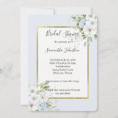 Invitation Pretty Blue White Floral Bridal Shower (Devant)