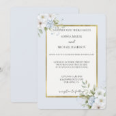 Invitation Pretty Blue White Floral Wedding (Devant / Derrière)