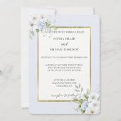 Invitation Pretty Blue White Floral Wedding (Devant)