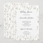 Invitation Pretty Blush Pink Floral Baby Shower (Devant / Derrière)