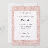 Invitation Pretty Blush Pink Glitter Birthday   (Devant)