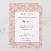 Invitation Pretty Blush Pink Glitter Birthday   (Devant / Derrière)