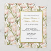 Invitation Pretty Blush Pink Tulip Flowers Wedding (Devant / Derrière)