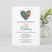 Invitation Pretty Cactus Heart 100th Birthday (Debout devant)