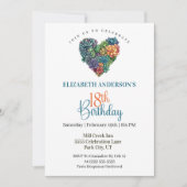 Invitation Pretty Cactus Heart 18th Birthday (Devant)