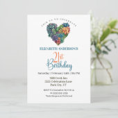Invitation Pretty Cactus Heart 21st Birthday (Debout devant)