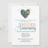 Invitation Pretty Cactus Heart 25th Wedding Anniversary (Devant)