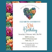 Invitation Pretty Cactus Heart 30th Birthday