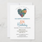 Invitation Pretty Cactus Heart 80th Birthday (Devant)