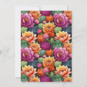 Invitation Pretty Cactus Heart 80th Birthday (Dos)