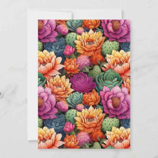 Invitation Pretty Cactus Heart Wedding (Dos)