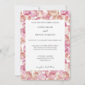 Invitation Pretty Cream Blush Pink Rose Petals Floral Wedding (Devant)