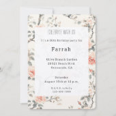 Invitation Pretty Cream Peach Floral Birthday   (Devant)