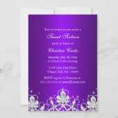 Invitation Pretty Diamond Bow Purple Sweet 16 (Dos)