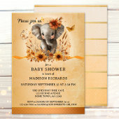 Invitation Pretty Elephant Terra Cotta Fall Baby Shower